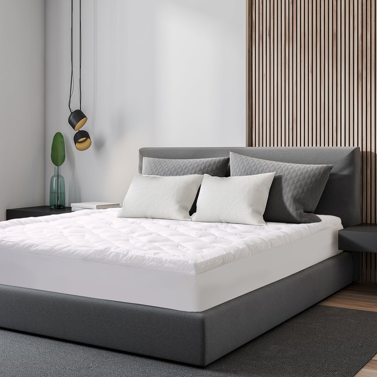 Essenza 7Zone Plush 1200GSM Mattress Topper Fitted Gusseted Breatha