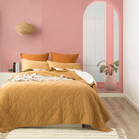 Luxury 3pc Attwood Vintage Stone Washed Cotton Quilted Coverlet Set by Renee Taylor