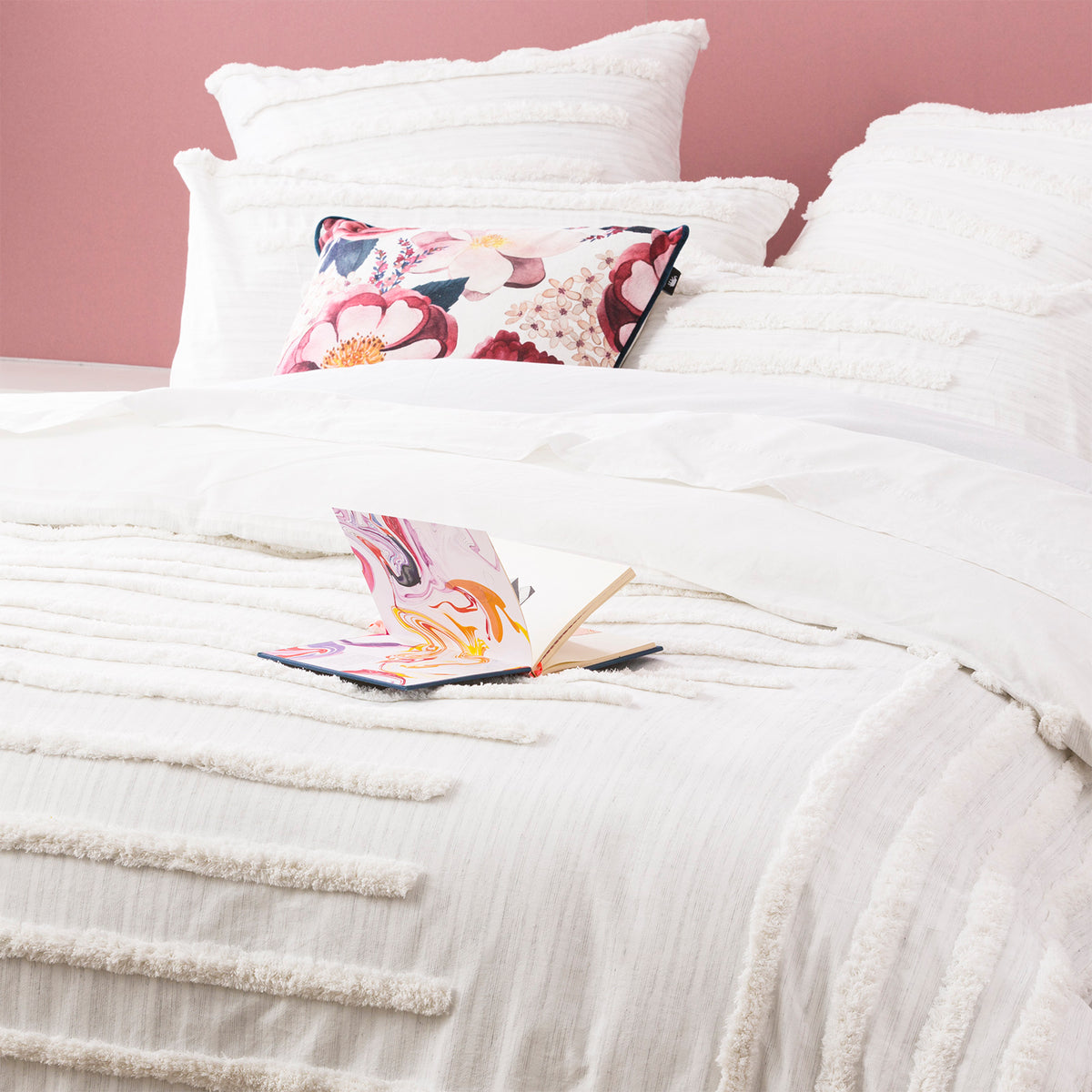 Premium 100% Cotton Vintage Washed Tufted Quilt Cover Set by Renee Taylor