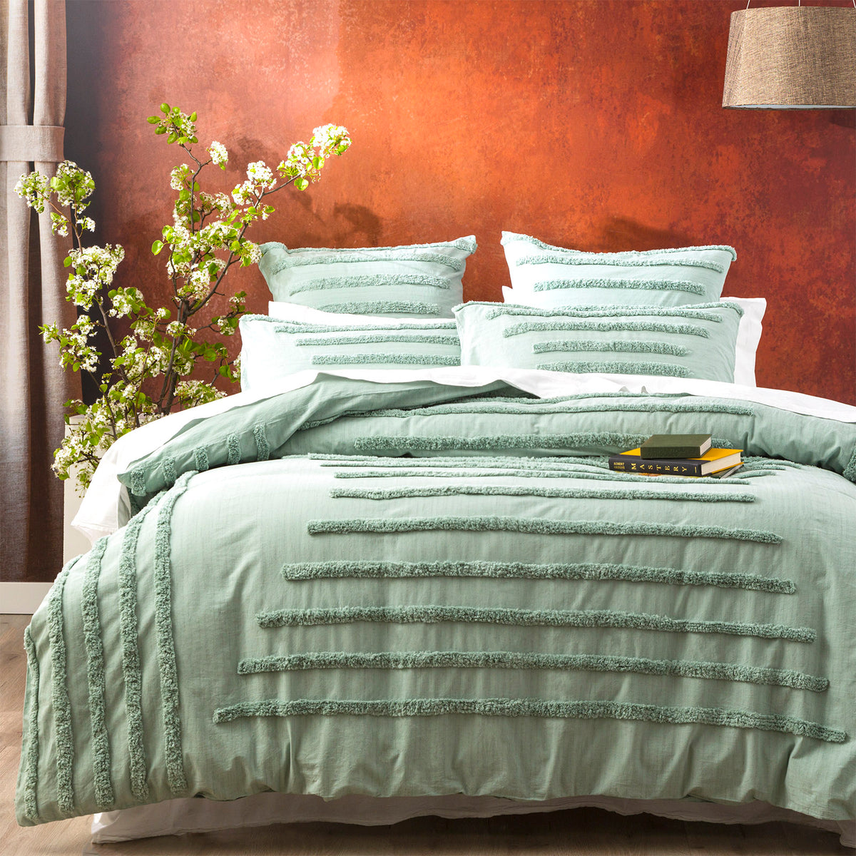 Premium 100% Cotton Vintage Washed Tufted Quilt Cover Set by Renee Taylor