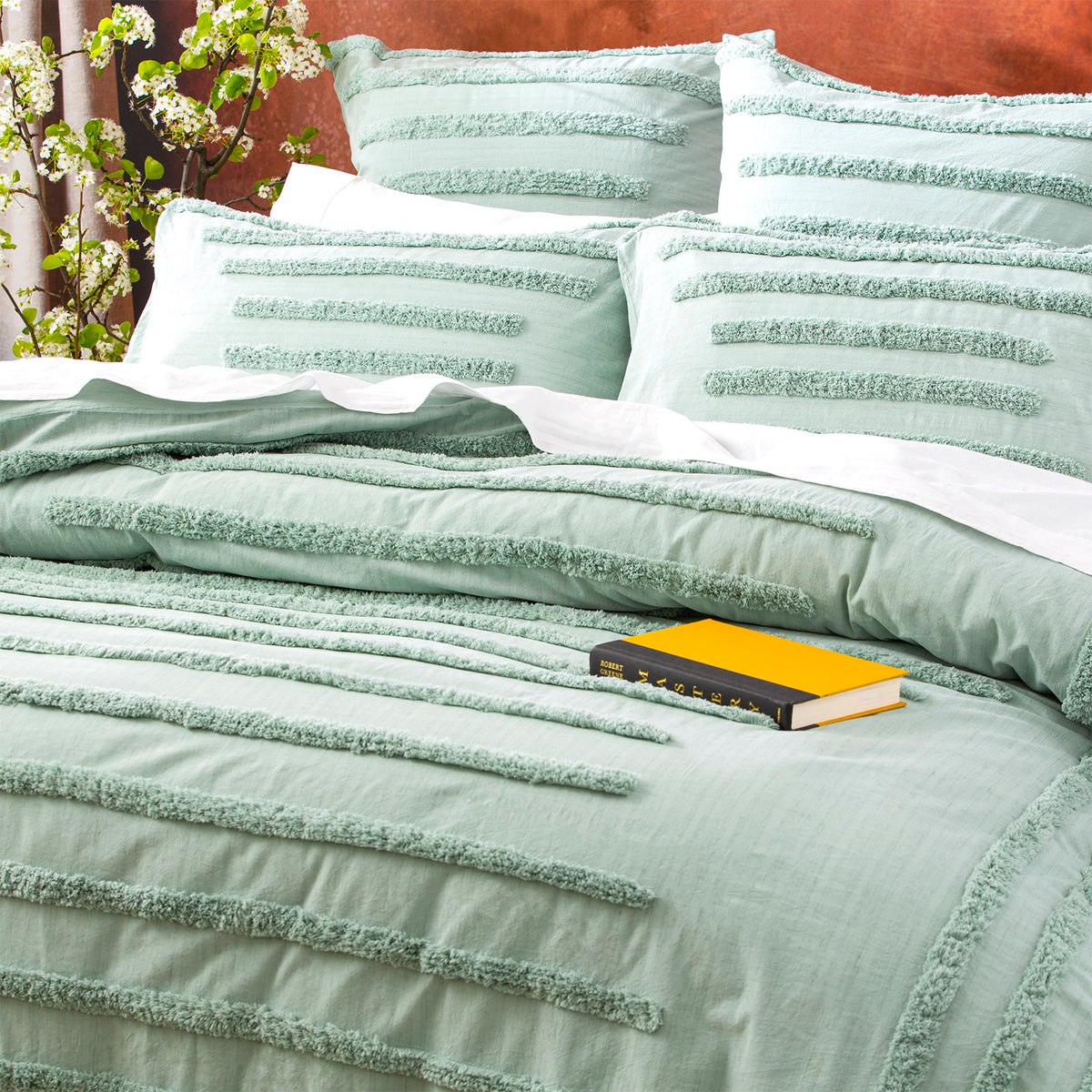 Premium 100% Cotton Vintage Washed Tufted Quilt Cover Set by Renee Taylor