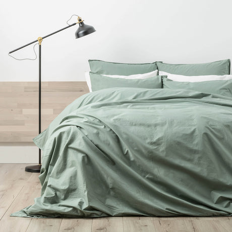 300TC 100% Cotton Percale Helena Vintage Stone Washed Quilt Cover Set by Renee Taylor