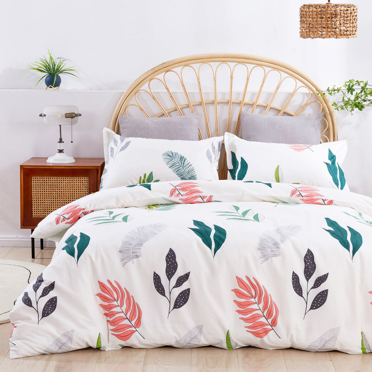 Luxore 250TC Fern 100% Cotton Sateen Quilt Cover Set