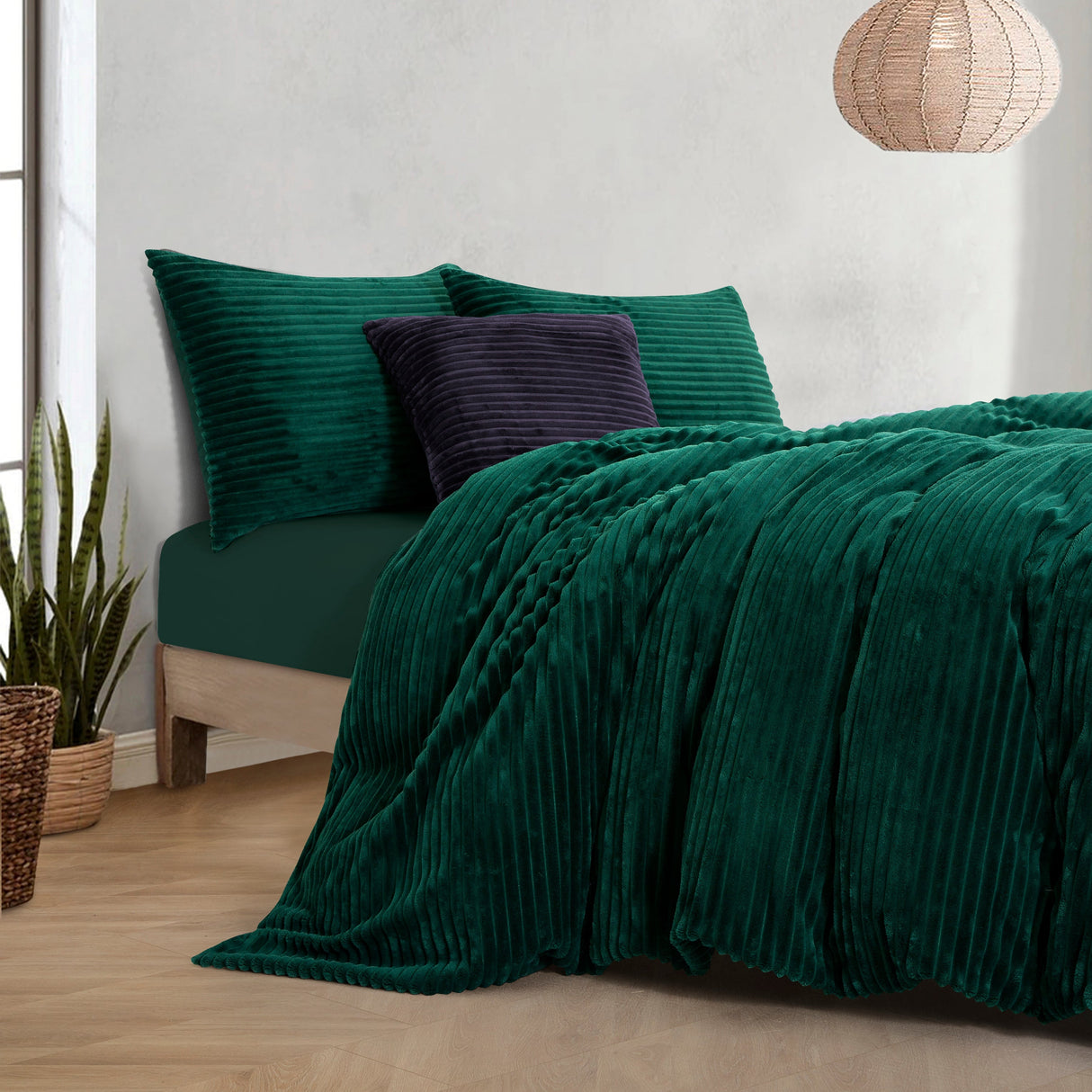 Luxore Warm Embossed Teddy Fleece Quilt Cover Set | Plush Teddy Fleece Duvet Cover Set