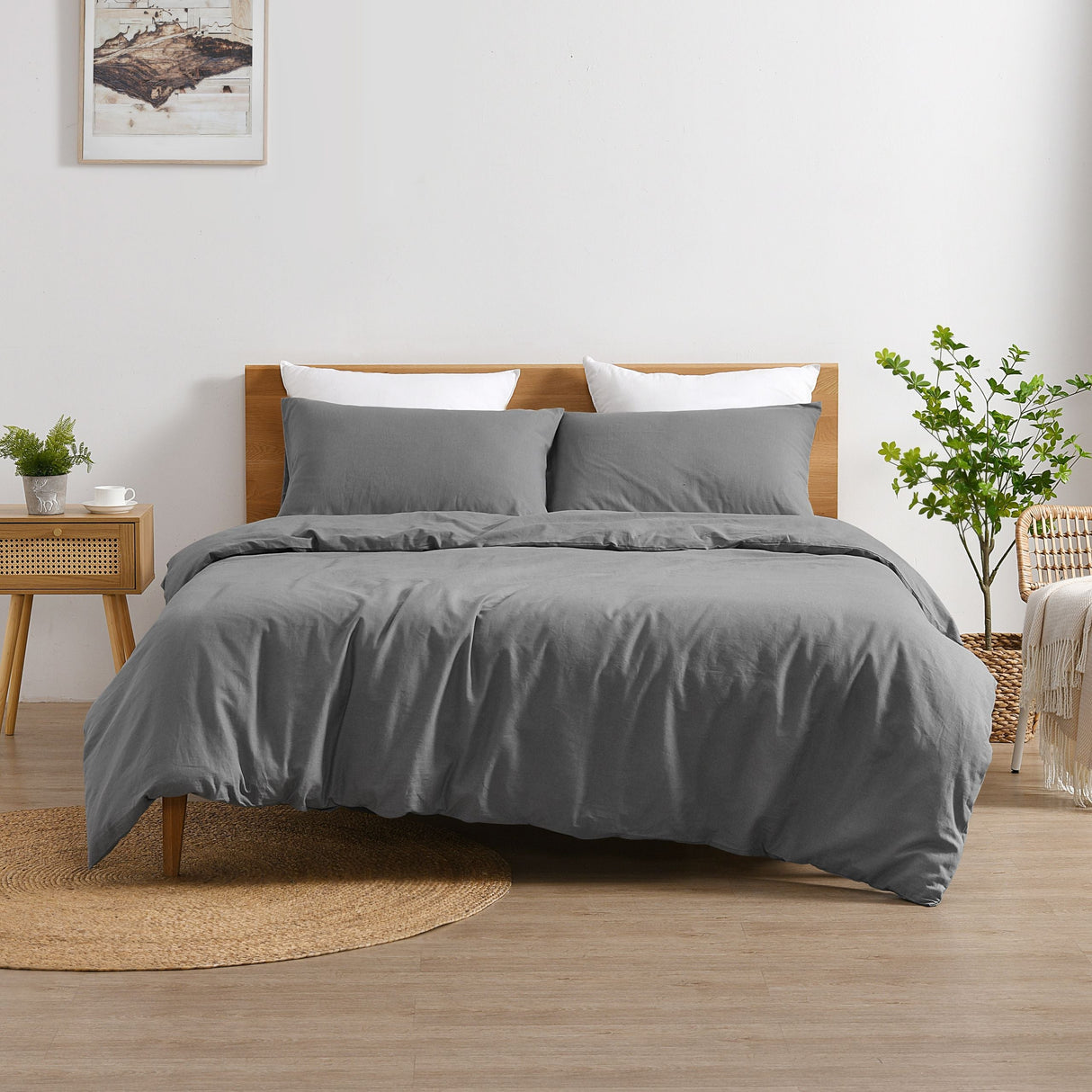 Luxore Linen & Cotton Blend Quilt Cover Set Grey
