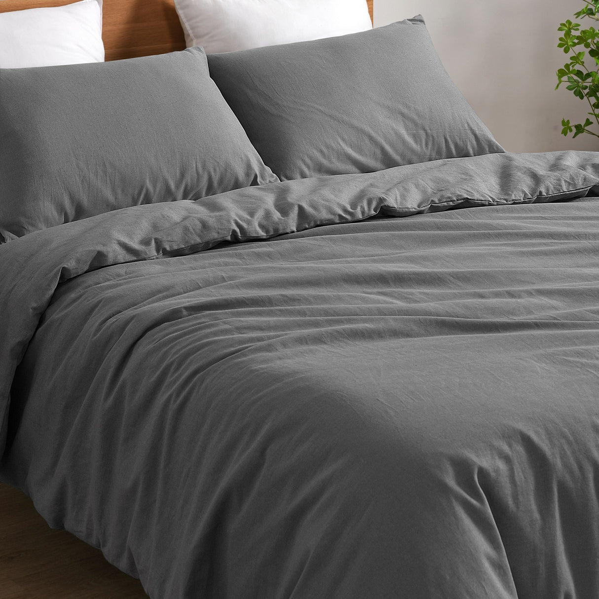 Luxore Linen & Cotton Blend Quilt Cover Set Grey