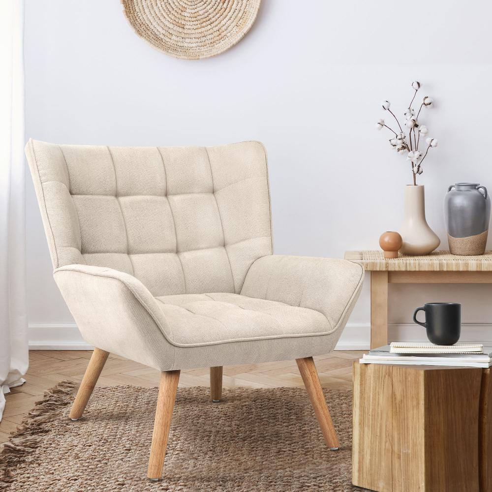 Mille Modern Fabric Accent Tub Armchair | Extra Large Soft Fabric Upholstered Lounge Chair