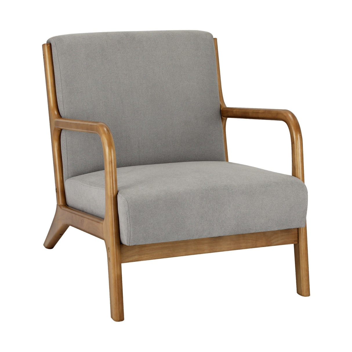 Modern Jakara Accent Lounge Chair | Soft Upholstered Wooden Fabric Lounge Armchair by Oikiture