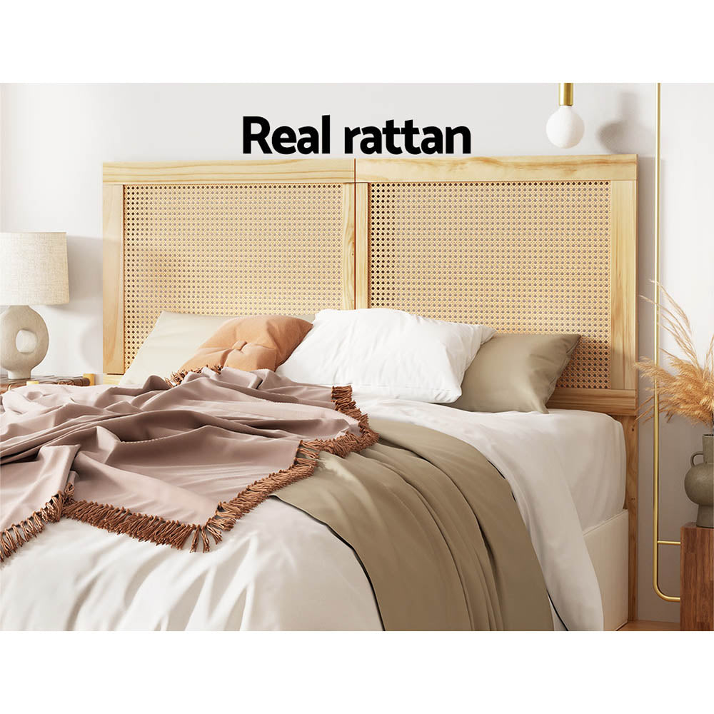 Centrum Lio Rattan Bed Frame Headboard  | Modern Wooden Sturdy Headboard