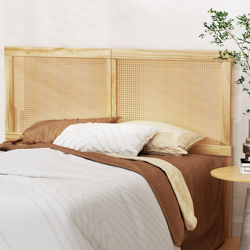 Centrum Lio Rattan Bed Frame Headboard  | Modern Wooden Sturdy Headboard