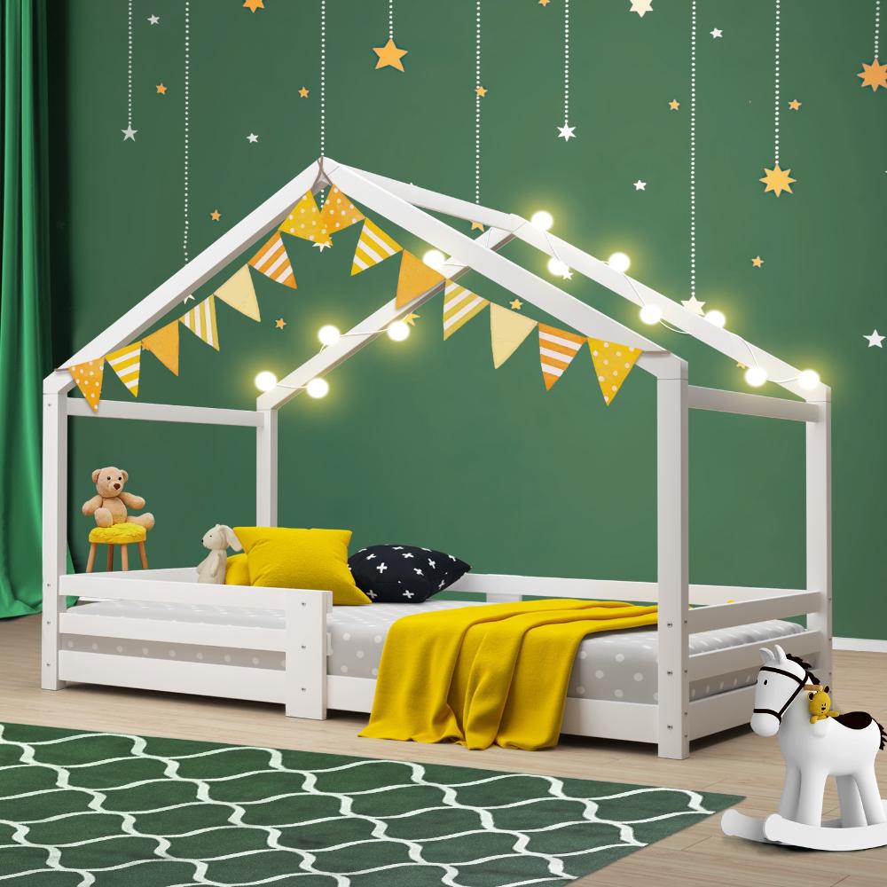 Scandi Wooden Kids House or Teepee Bed in Single Size | Novelty Kids Beds | Wooden Childrens Beds