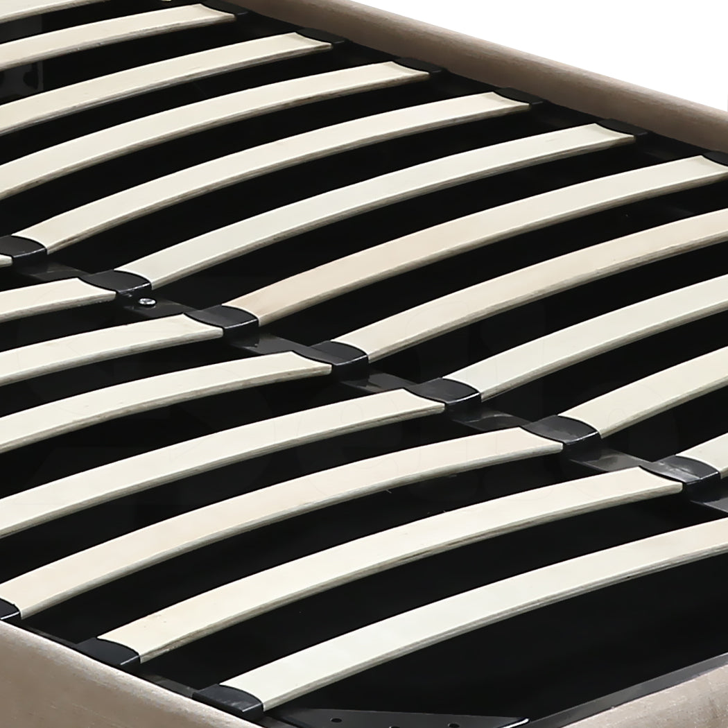 Premium Milleni Tuffted Headboard Fabric Gas Lift Storage Bed | Two In One Bed and Storage Combo