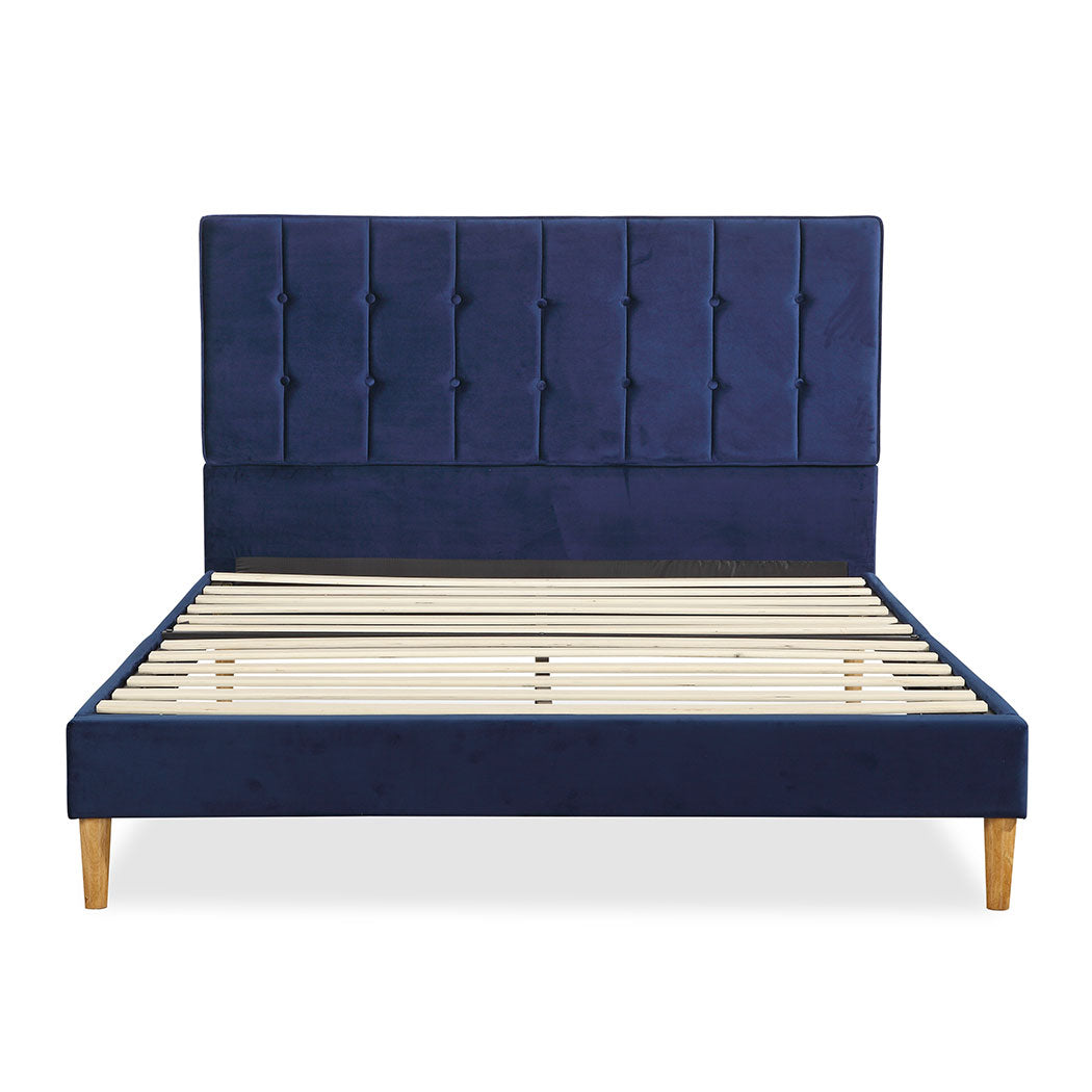 Polizano Velvet Touch Tuffted Modern Bed Frame | Luxury Premium Soft Plush Velvet Bed