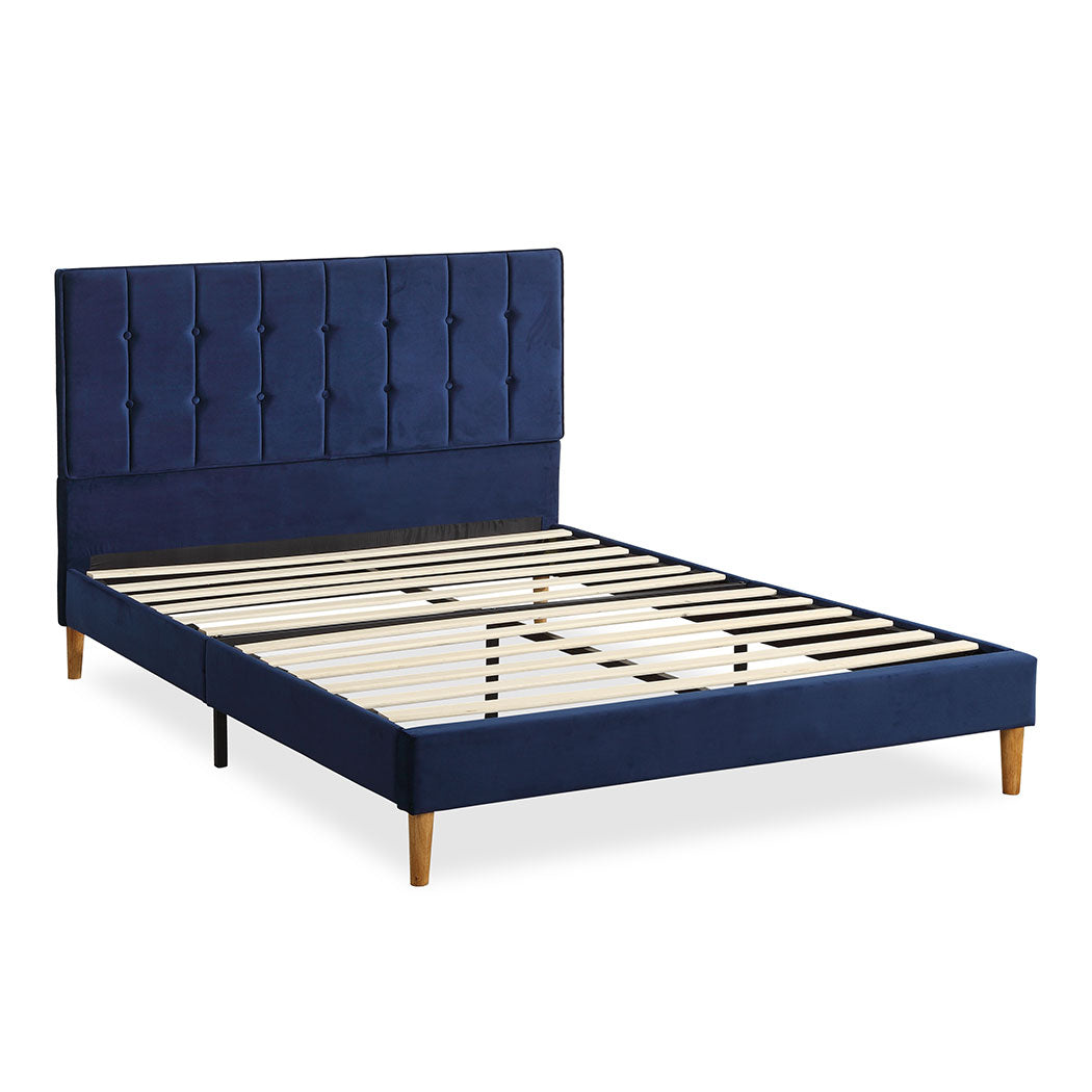 Polizano Velvet Touch Tuffted Modern Bed Frame | Luxury Premium Soft Plush Velvet Bed
