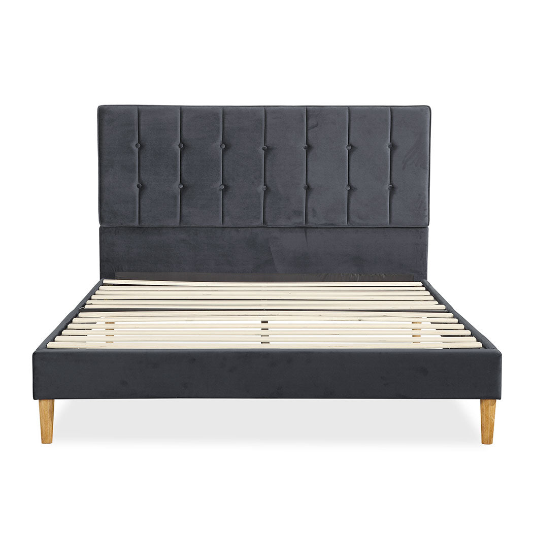 Polizano Velvet Touch Tuffted Modern Bed Frame | Luxury Premium Soft Plush Velvet Bed