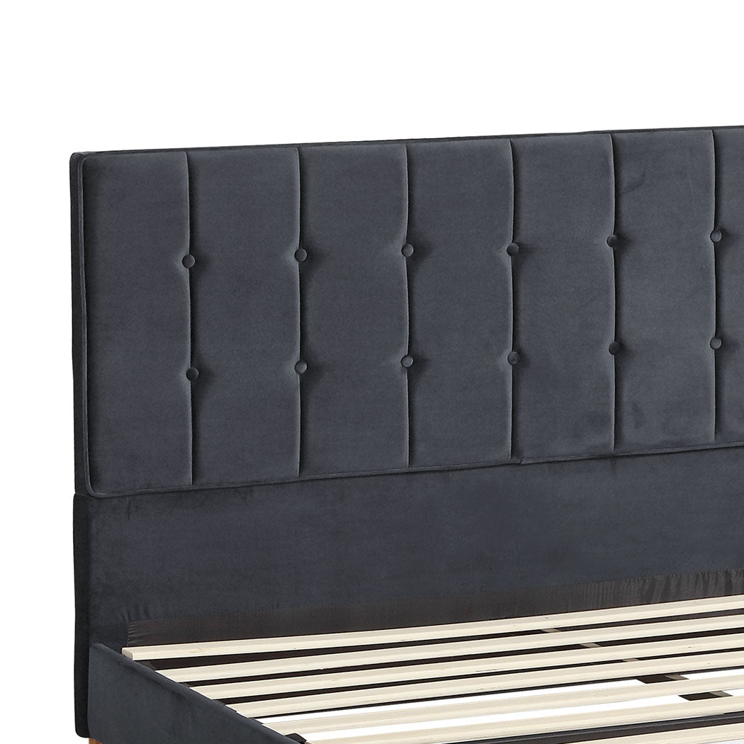 Polizano Velvet Touch Tuffted Modern Bed Frame | Luxury Premium Soft Plush Velvet Bed
