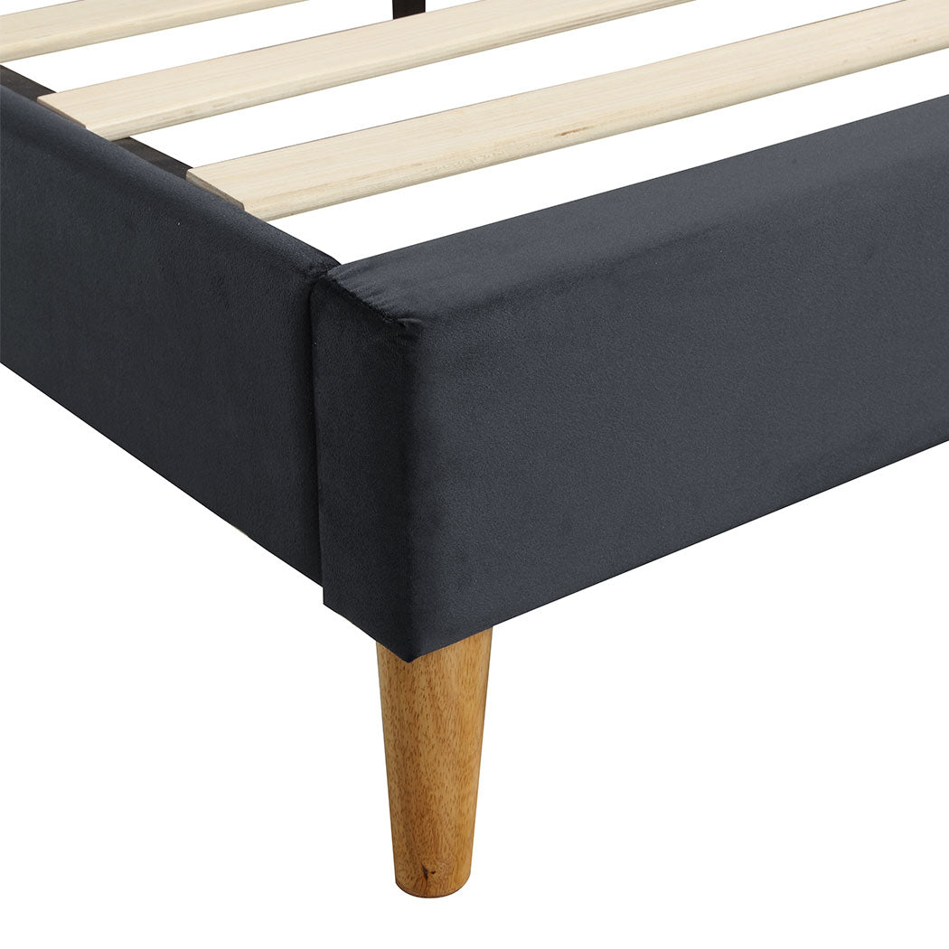 Polizano Velvet Touch Tuffted Modern Bed Frame | Luxury Premium Soft Plush Velvet Bed
