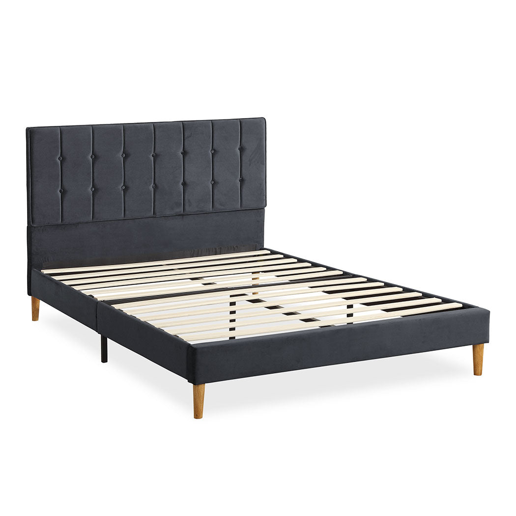 Polizano Velvet Touch Tuffted Modern Bed Frame | Luxury Premium Soft Plush Velvet Bed