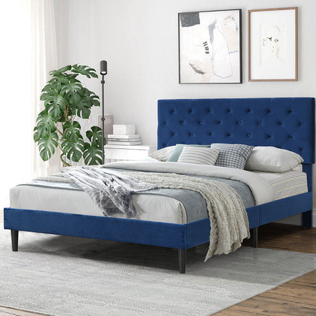 Lucrezia Velvet Touch Modern Bed Frame | Premium Soft Plush Velvet Bed