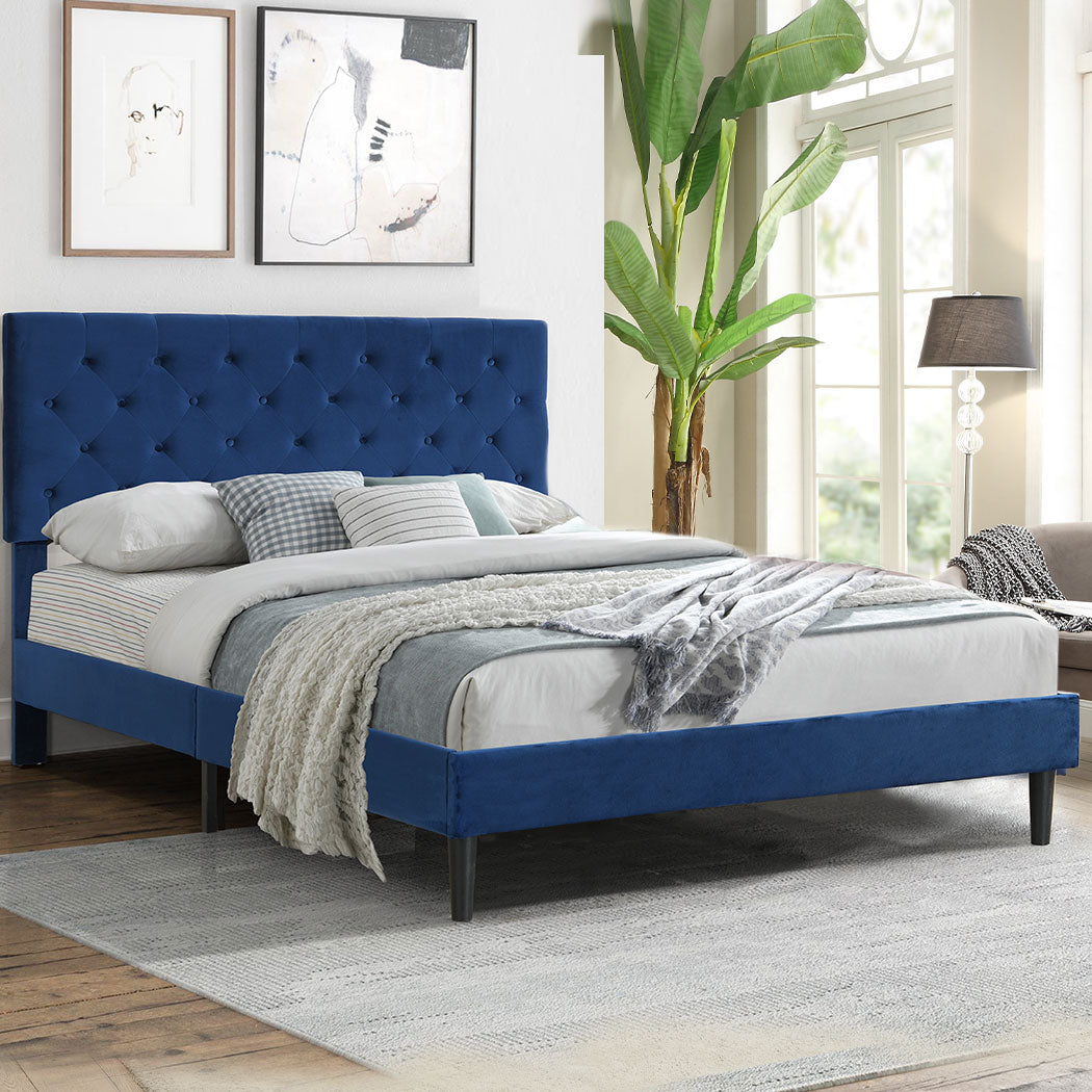 Lucrezia Velvet Touch Modern Bed Frame | Premium Soft Plush Velvet Bed