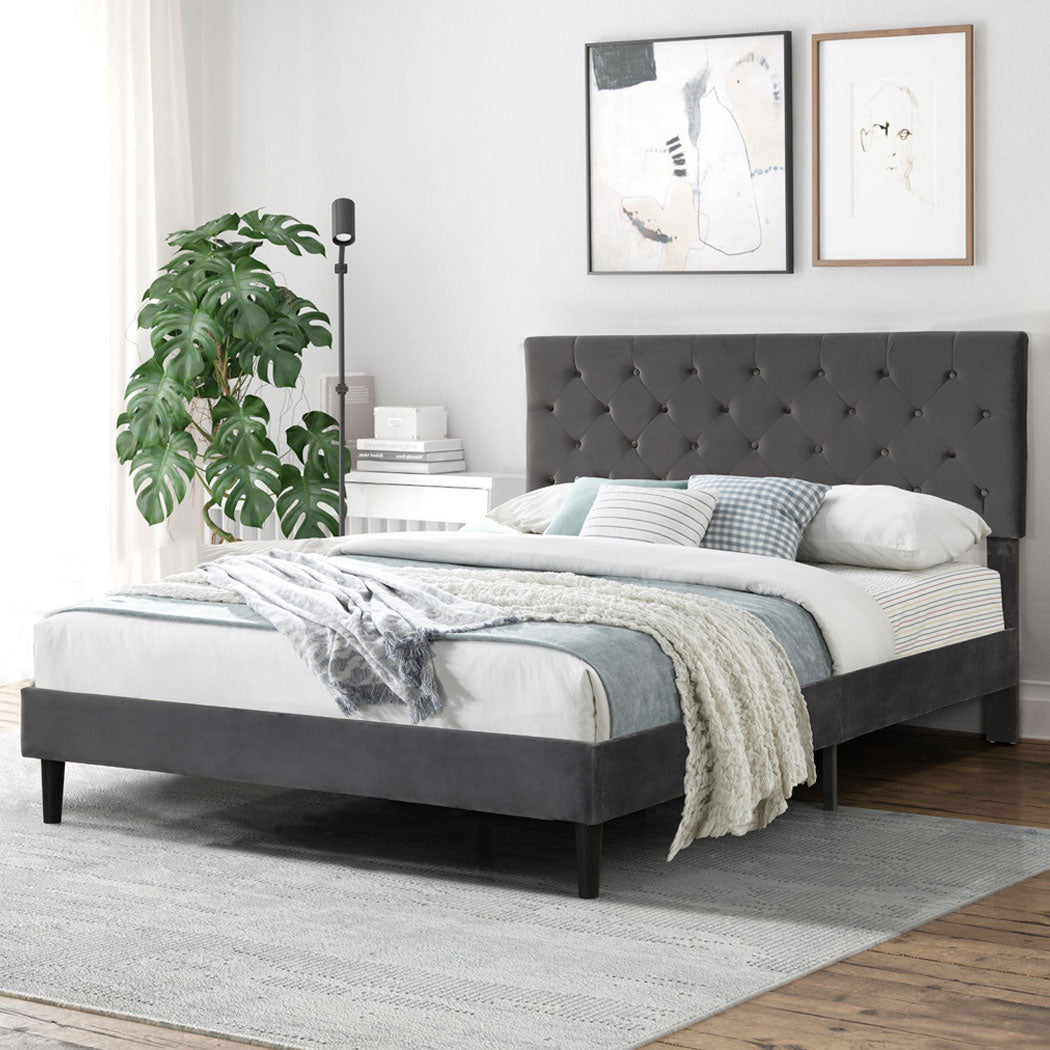 Lucrezia Velvet Touch Modern Bed Frame | Premium Soft Plush Velvet Bed