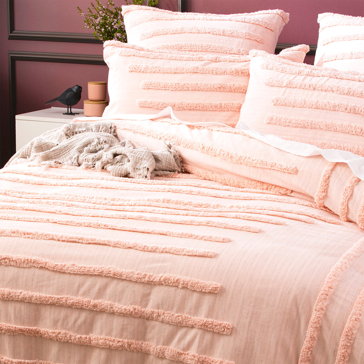 Premium 100% Cotton Vintage Washed Tufted Quilt Cover Set by Renee Taylor