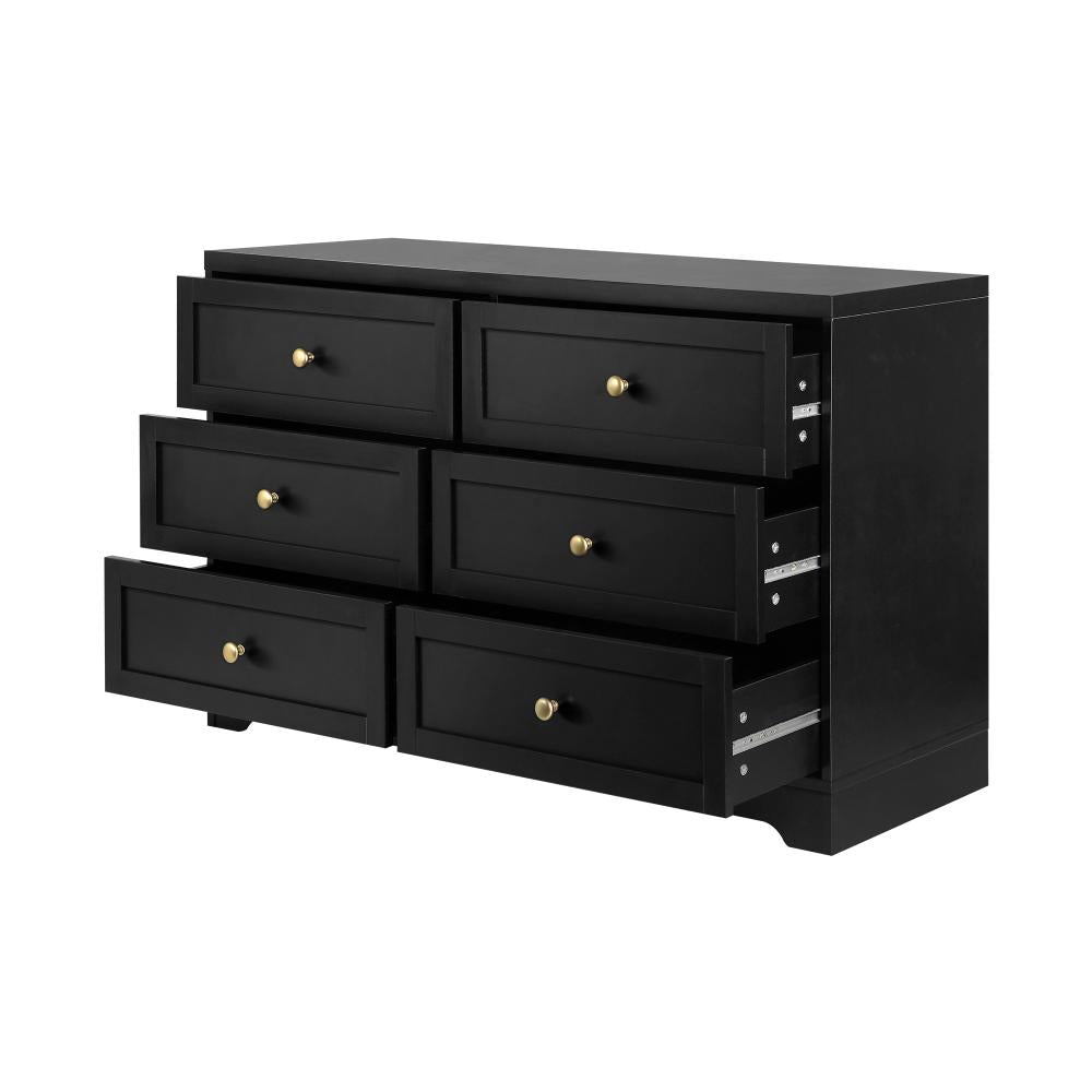 Centrum Black Wooden Chest of Drawers Tallyboy Unit | Designer Modern Storage Cabinet