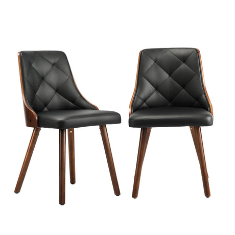 Set of 2 Gianni Deluxe Padded Dining Room Chairs | Wooden Back Padded Modern Dining Chairs