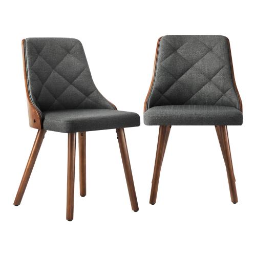 Set of 2 Gianni Deluxe Padded Dining Room Chairs | Wooden Back Padded Modern Dining Chairs