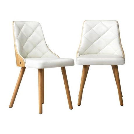 Set of 2 Gianni Deluxe Padded Dining Room Chairs | Wooden Back Padded Modern Dining Chairs