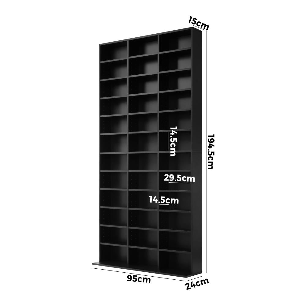 Oikiture 36 Slot Adjustable Wooden Display Unit | Modern Wooden Bookshelf Storage Shelf Unit