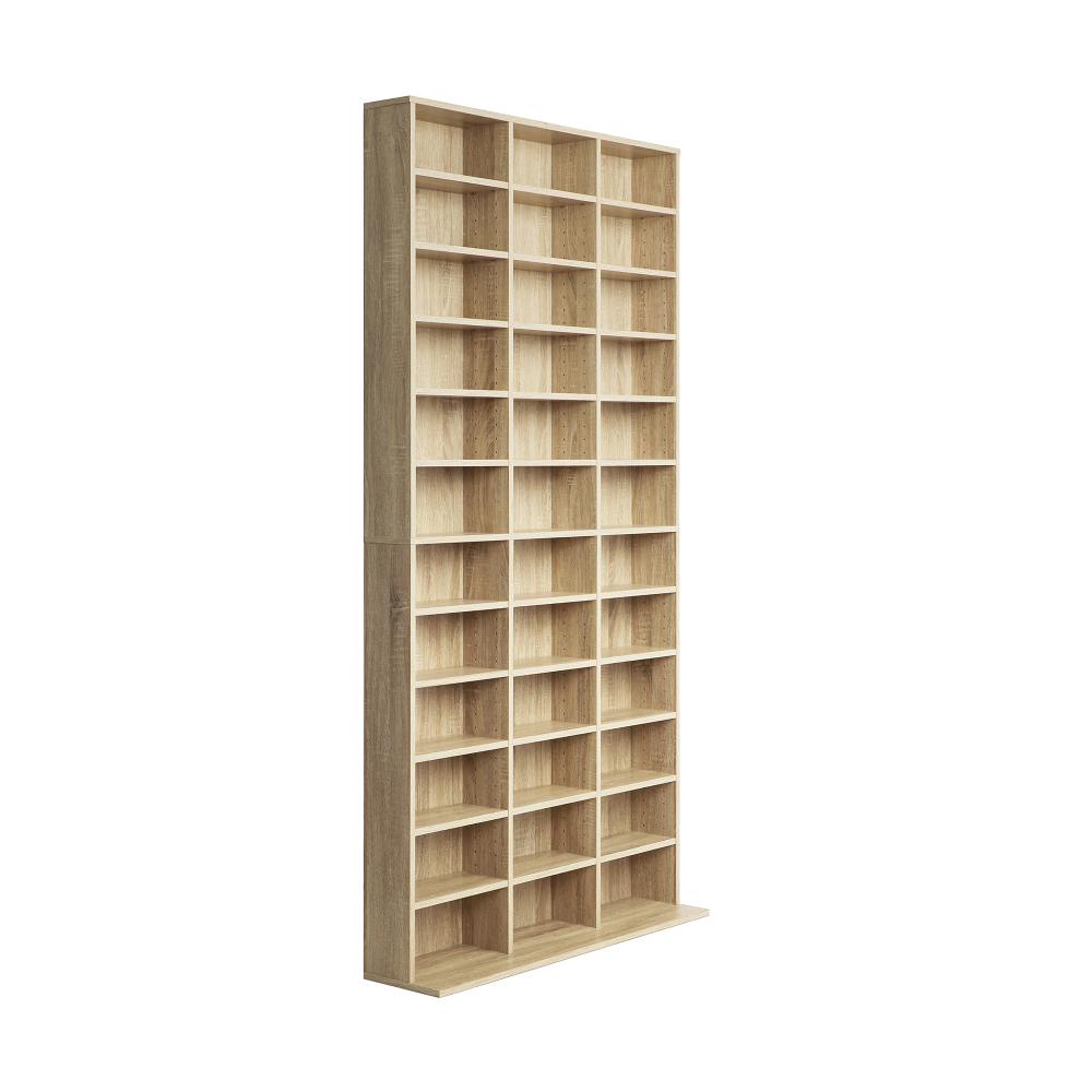 Oikiture 36 Slot Adjustable Wooden Display Unit | Modern Wooden Bookshelf Storage Shelf Unit