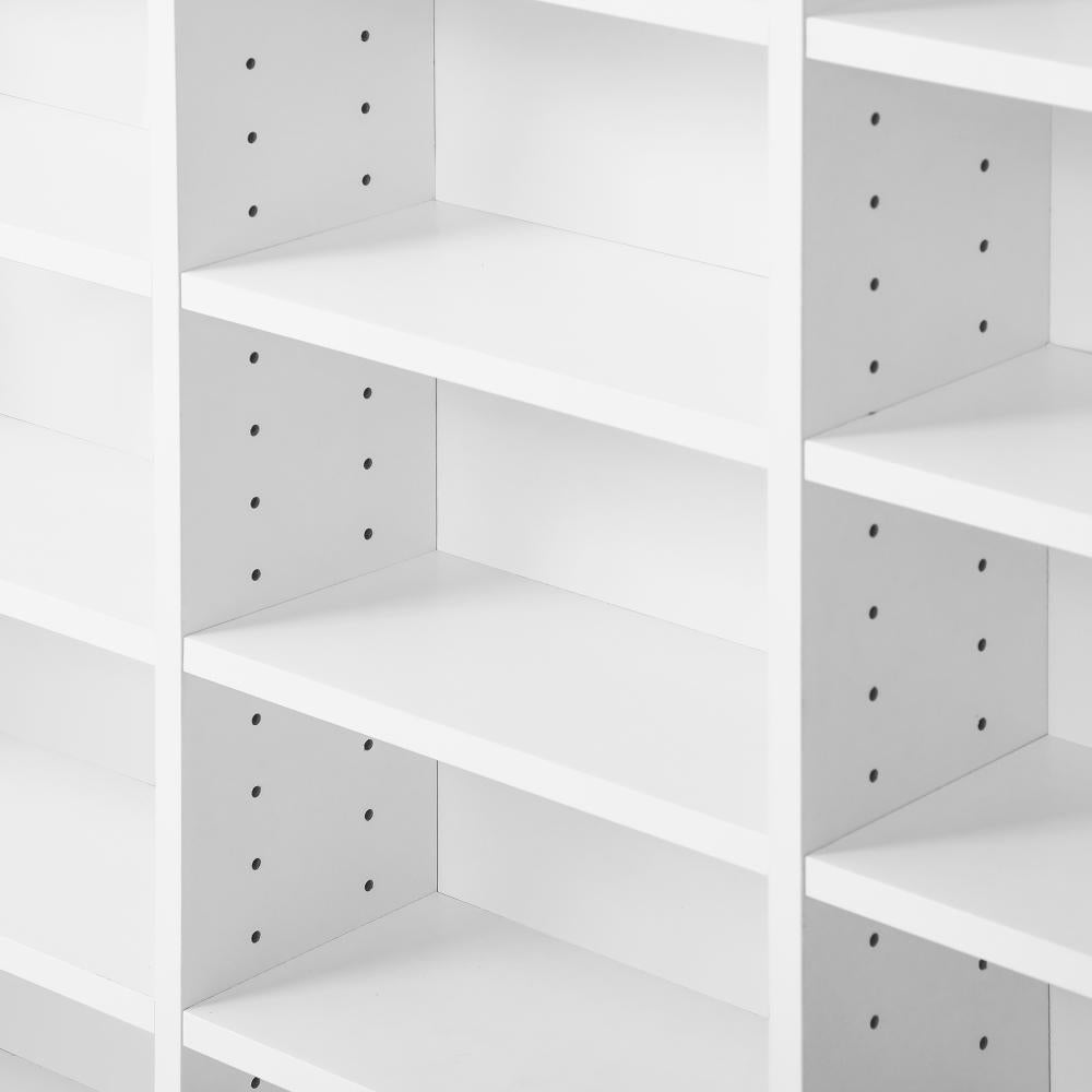 Oikiture 36 Slot Adjustable Wooden Display Unit | Modern Wooden Bookshelf Storage Shelf Unit