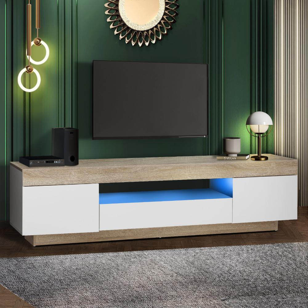 180cm Darton LED Wooden TV Cabinet Entertainment Unit |Modern TV Unit with Storage