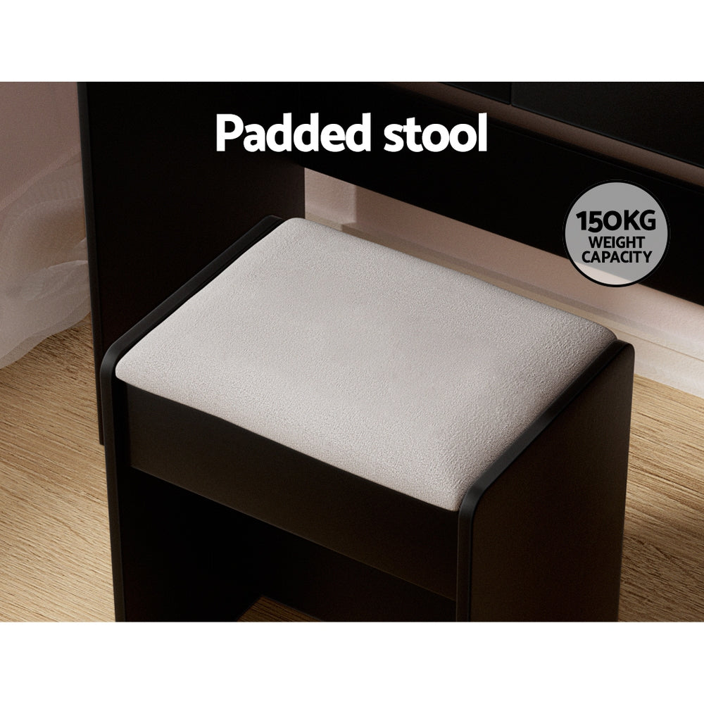 Starque LED Mirror Dressing Table and Makeup Stool Set | 10 Light Hollywood Mirror Makeup and Storage Unit