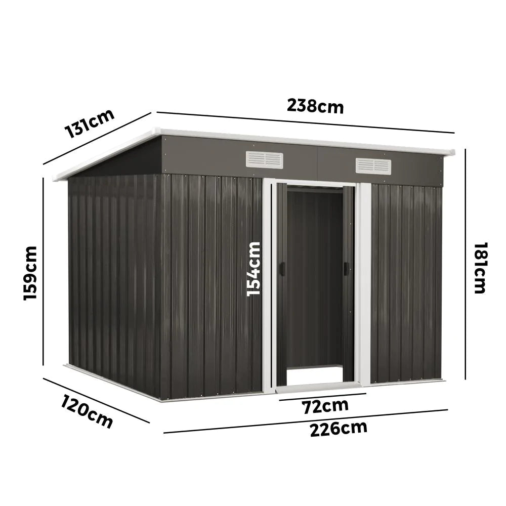 Forte Premium Outdoor Metal Garden Shed with Air Vents | High Quality Storage Garden Shed
