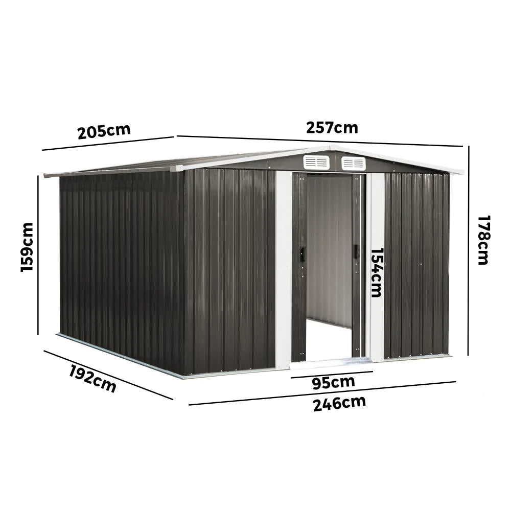 Forte Premium Outdoor Metal Garden Shed with Air Vents | High Quality Storage Garden Shed