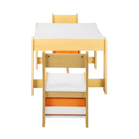 Scandi Kids 3 in 1 Activity Table and Chairs Set  | Childrens Play Study Desk with Storage Boxes
