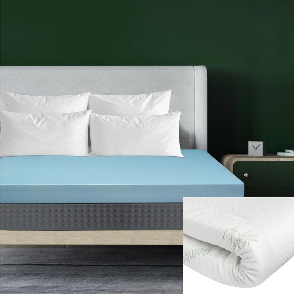 Premium Deluxe Bamboo Cool GEL Memory Foam 8cm Mattress Topper | Summer Cooling Memory Gel Topper