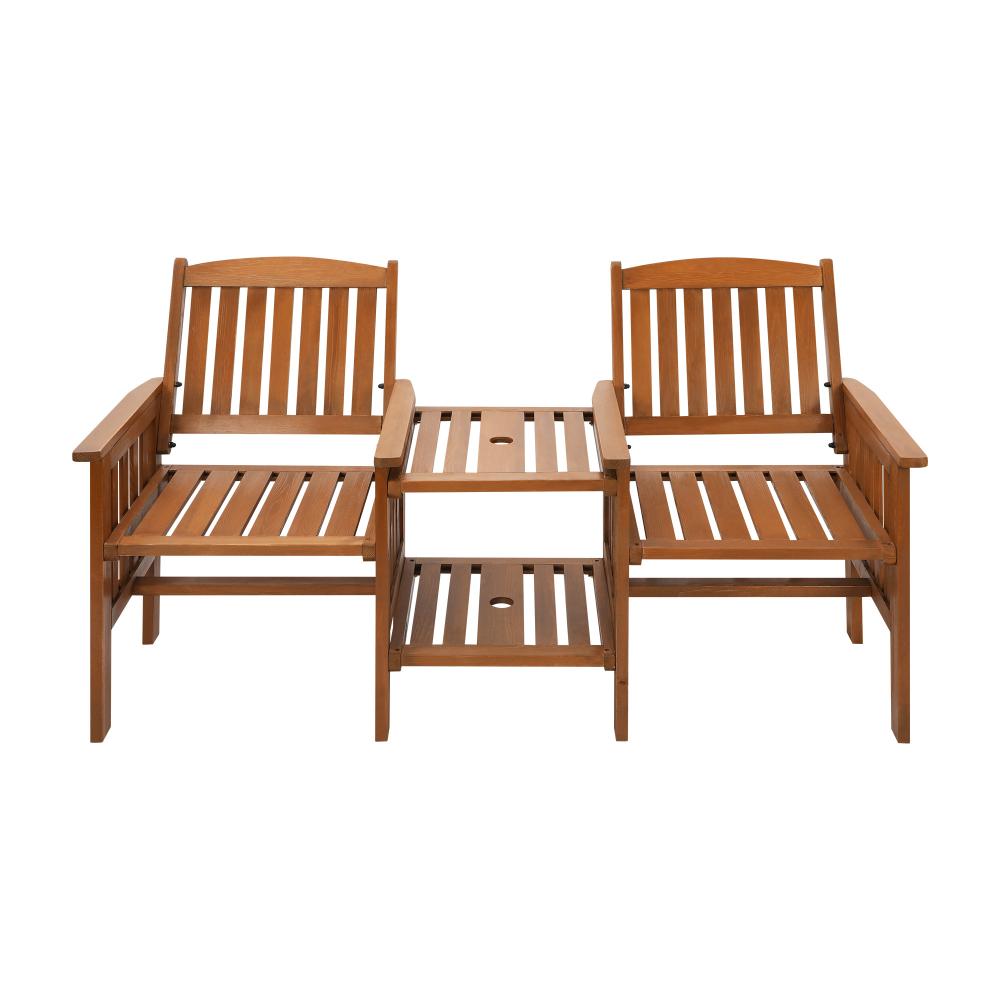 Premium 3pc Wooden Loveseat Chair & Table Set | Outdoor Patio Furniture Set by Livsip