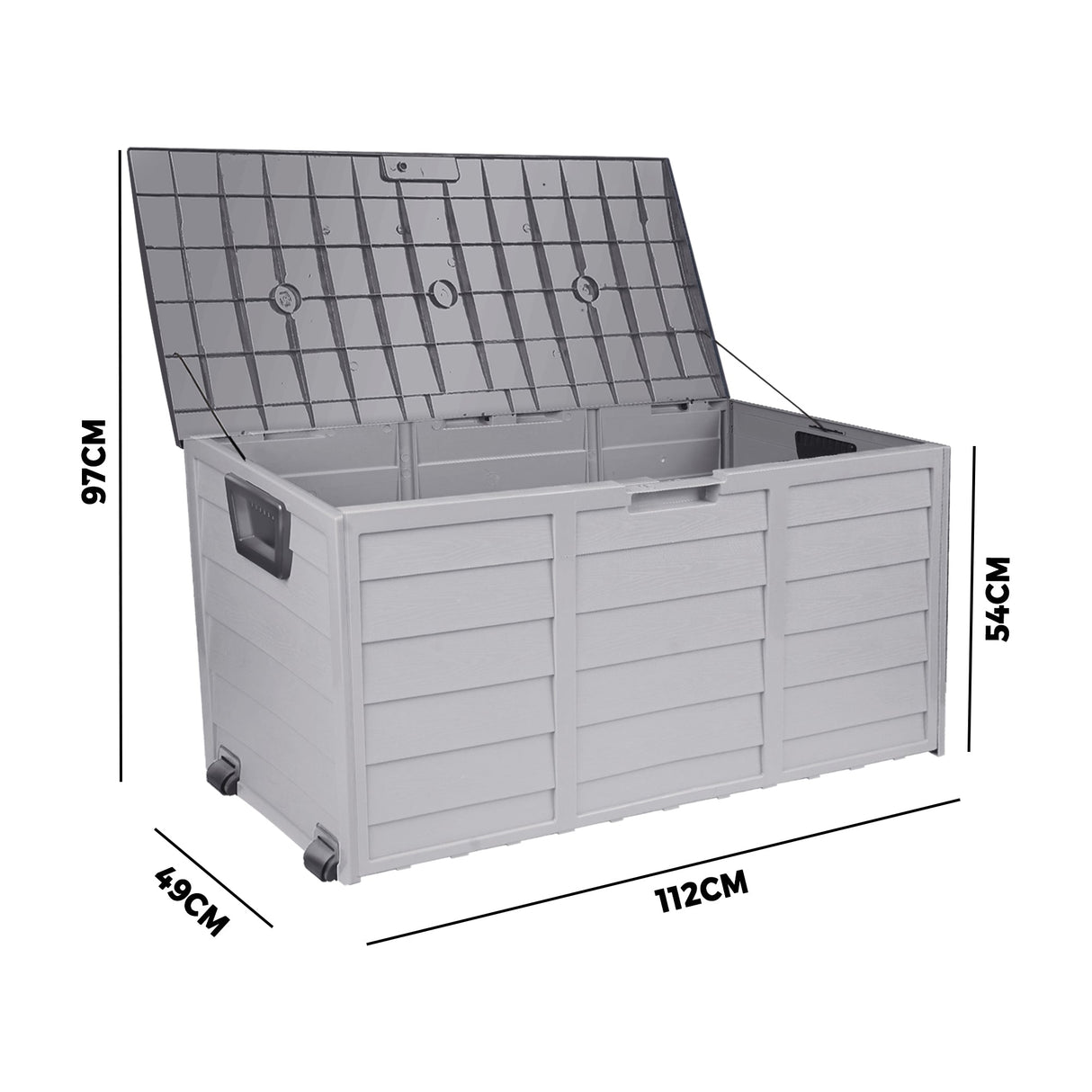 Forte Premium Weatherproof Outdoor Storage Box | Grey or Black Lockable Storage | Garage Storage Box by Livsip