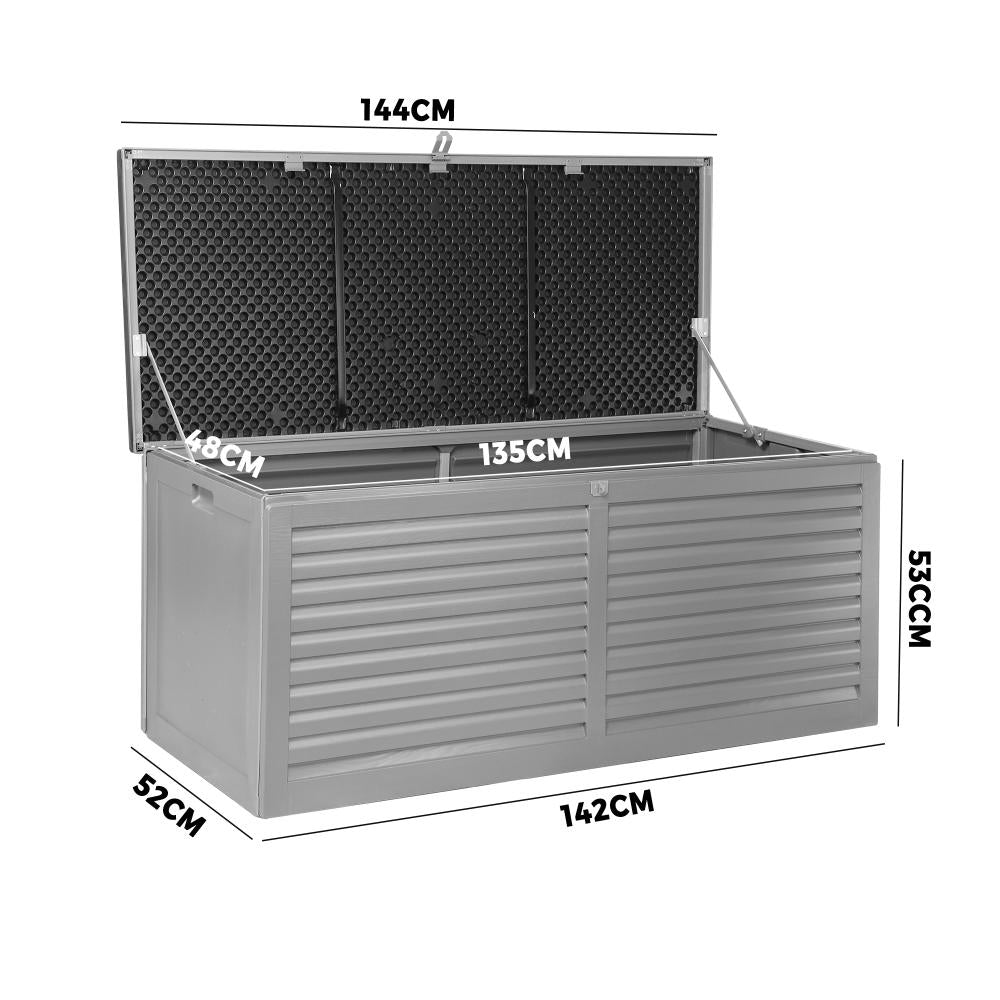 Forte Premium Weatherproof Outdoor Storage Box | Grey or Black Lockable Storage | Garage Storage Box by Livsip