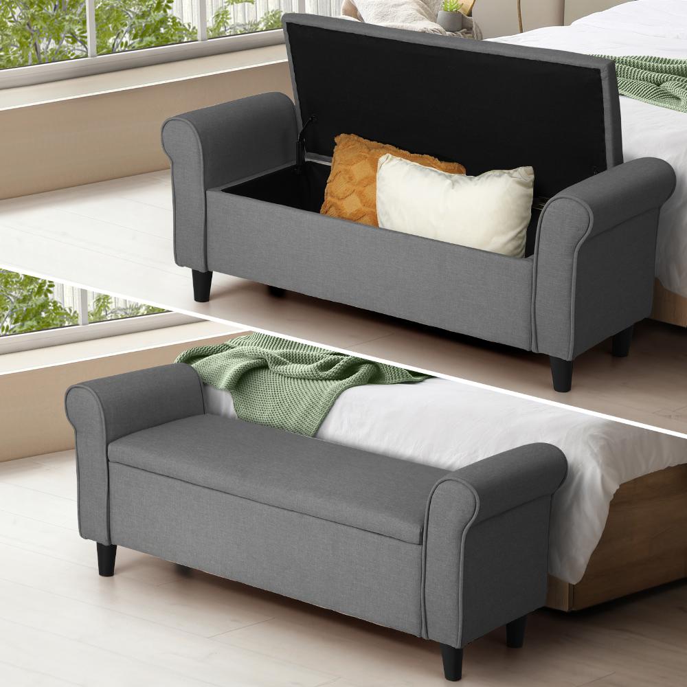 Premium Fabric Two in One Ottoman Storage Bench| Mini Day Bed Blanket Box