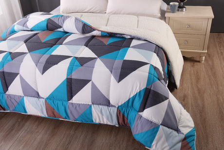 Ramesses Sherpa Fleece Winter Warm Printed Comforter | Soft Reversible 2 Side Bedspread