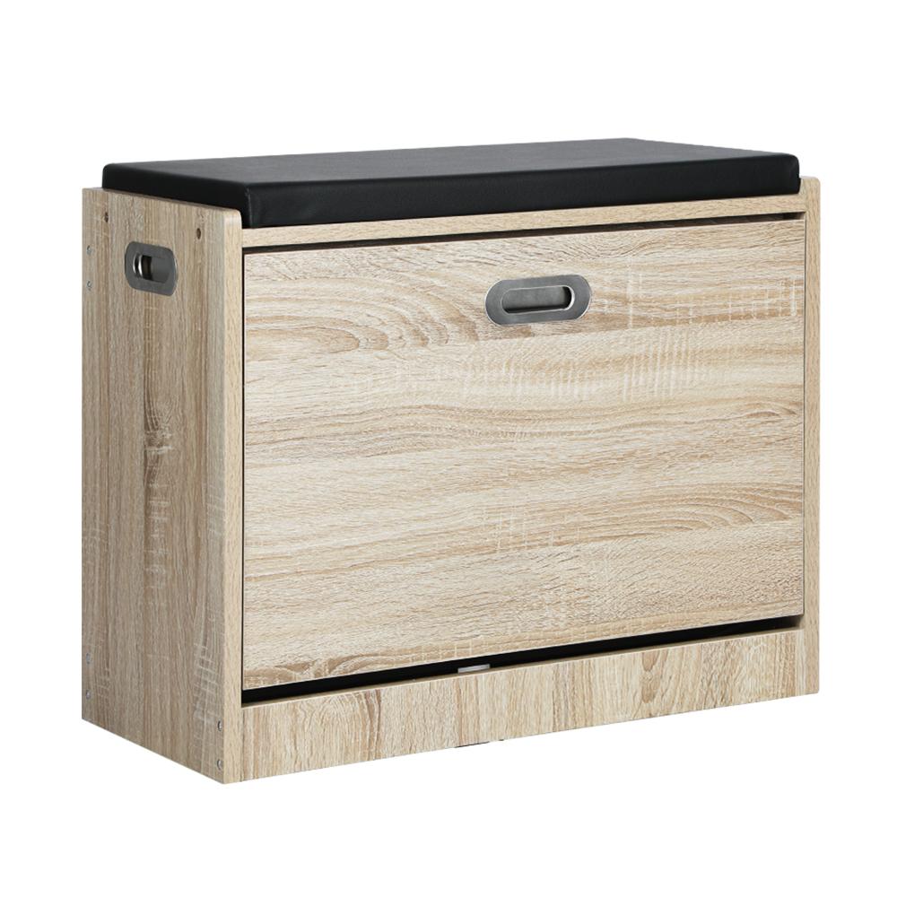 15 Pair Shoe Storage and Wooden Seating Bench | Modern Shoe Storage Cabinet