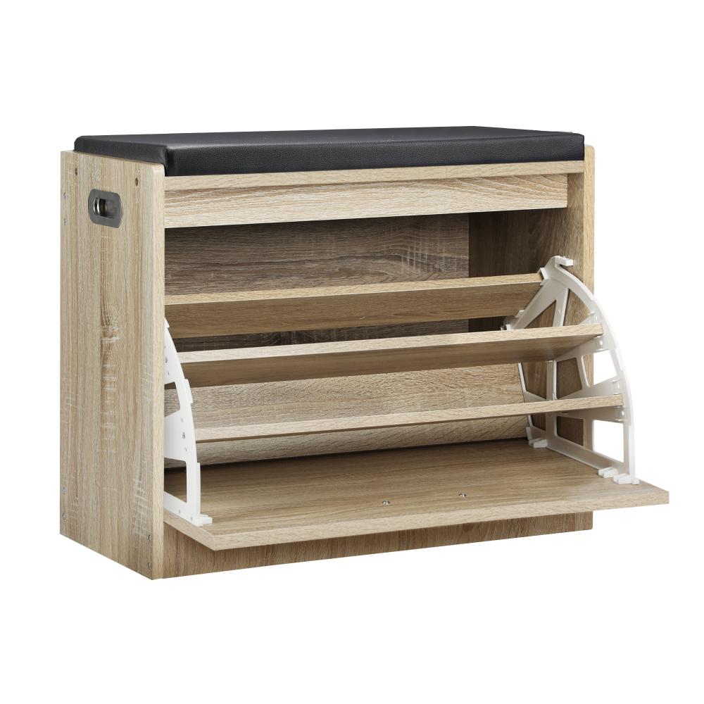 15 Pair Shoe Storage and Wooden Seating Bench | Modern Shoe Storage Cabinet
