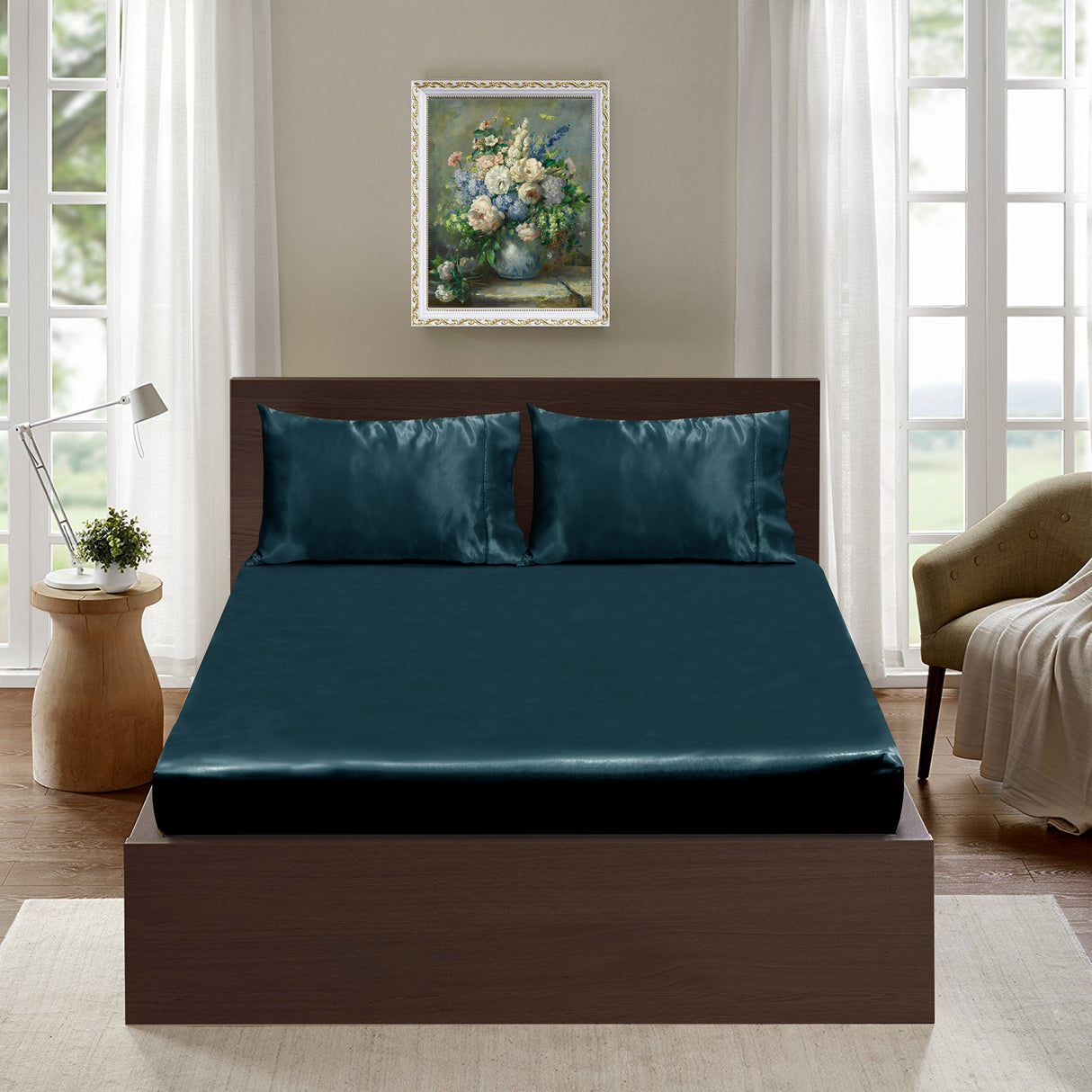 Ramesses Casablanca Ultra Soft Silky Satin FITTED Sheet Combo Set | Super smooth and soft