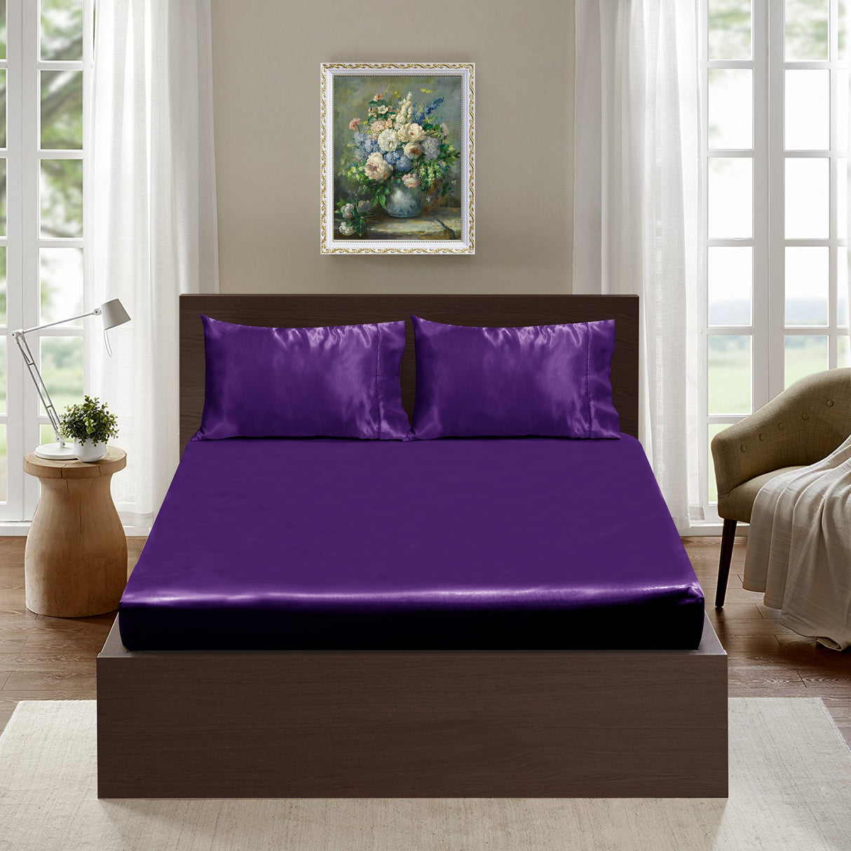 Ramesses Casablanca Ultra Soft Silky Satin FITTED Sheet Combo Set | Super smooth and soft