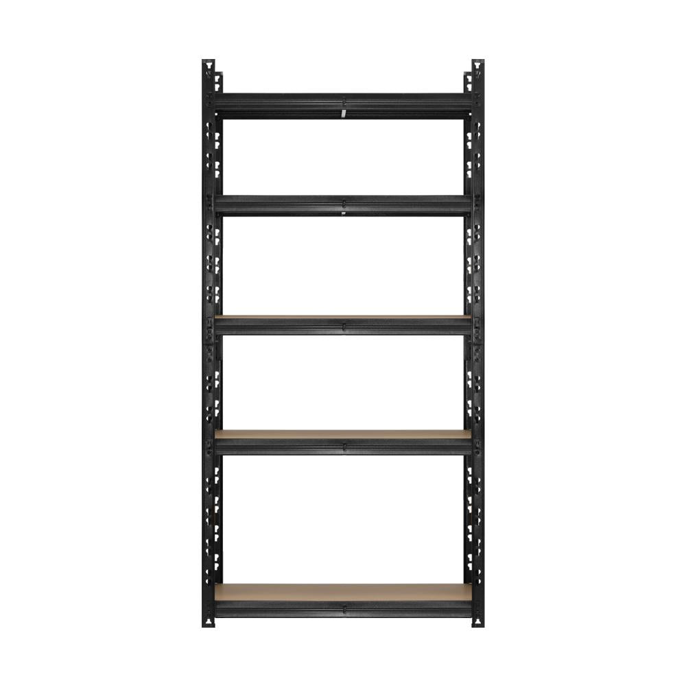 Forte Black Garage Shelving Storage Rack | Premium 5 Tier Space Saving Storage Clutter Solution