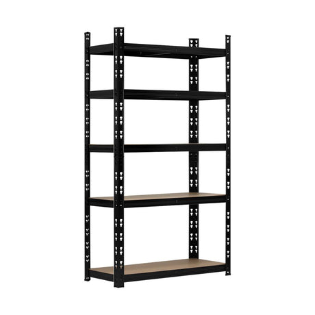 Forte Black Garage Shelving Storage Rack | Premium 5 Tier Space Saving Storage Clutter Solution